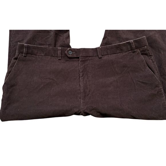 Lauren Ralph Lauren Corduroy Pants Flat Front Straight Fit Dark Brown Men 40x30 - Picture 5 of 5